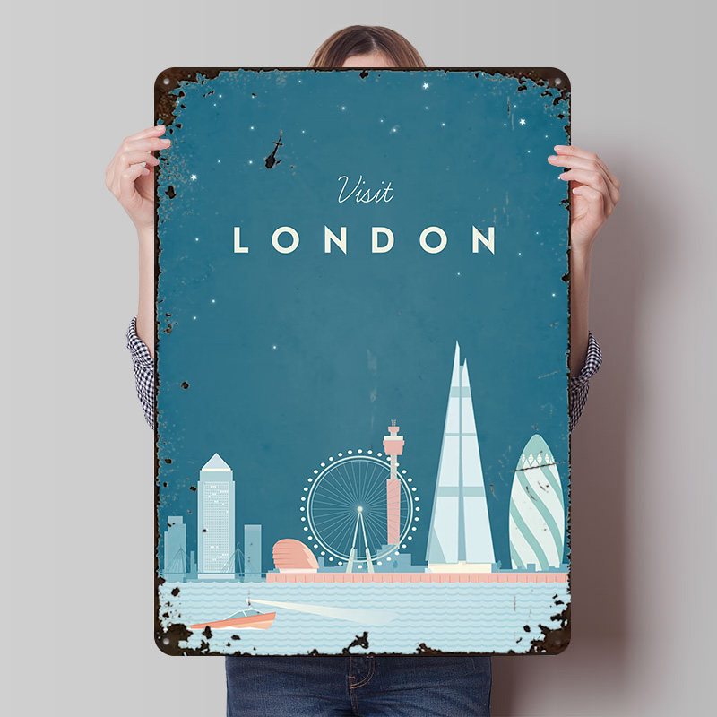 Men'S Accessories London - Poster in Metallo di Londra, Arte